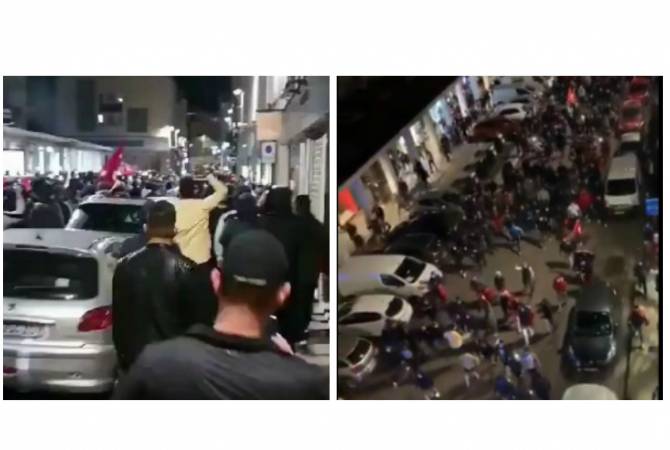 Turkish mob armed with improvised weapons chant death threats, search for Armenians in Lyon, France. Peaceful Armenian demonstration attacked in Fresno, 3 hospitalized with stab wounds