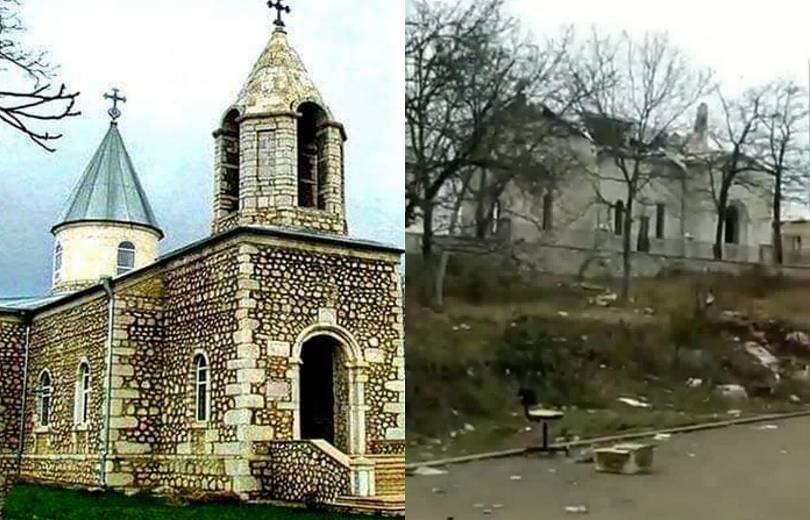 Ադրբեջանցիները վնասել են Շուշիի Կանաչ ժամ եկեղեցու գմբեթը, մասամբ՝ ավերել