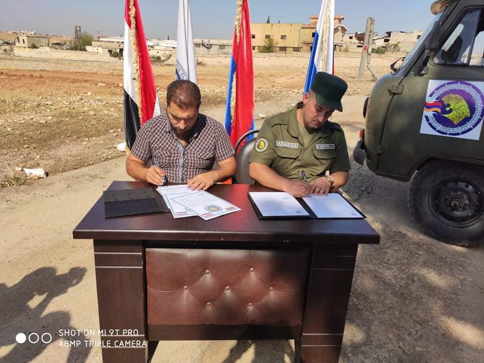 Սեպտեմբերի 21-ին Հալեպում կայացել է Հայաստանի հումանիտար առաքելության կողմից ականազերծված տարածքների պաշտոնական հանձնումը Սիրիայի Արաբական Հանրապետության Հալեպի նահանգի իշխանություններին
