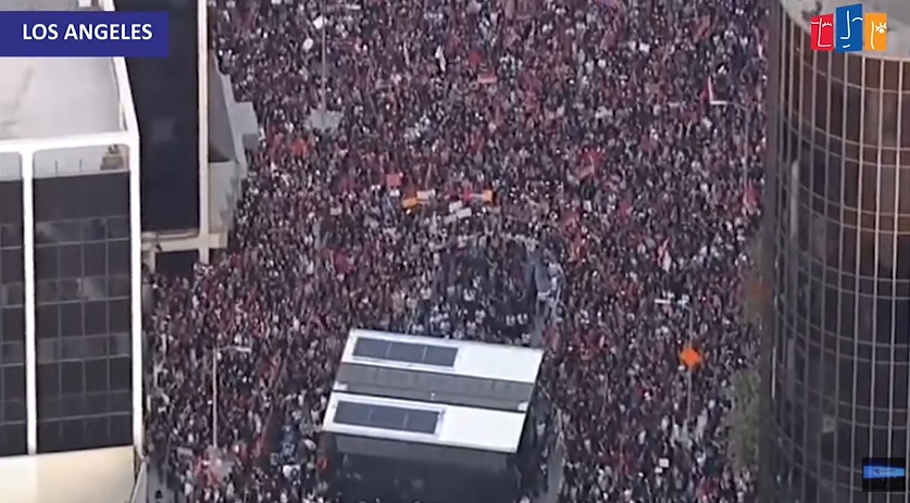 For the sake of peace in Artsakh. Thousands March in Los Angeles: VIDEO