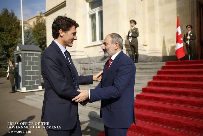 PM Pashinyan thanks Justin Trudeau for suspending sales of military devices to Turkey