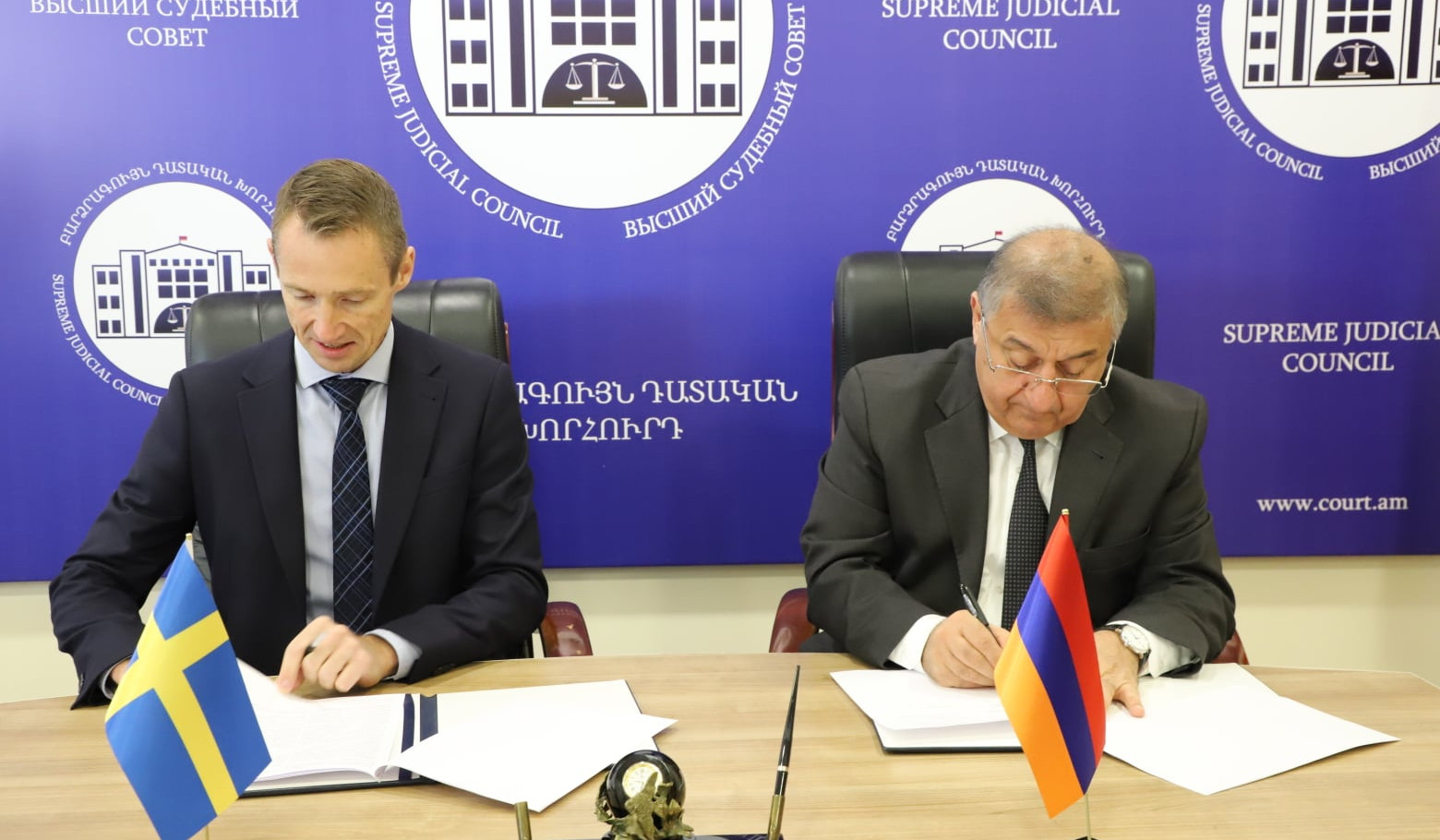 Գագիկ Ջհանգիրյանը և Ստոկհոլմի Վերաքննիչ դատարանի դատավորը համագործակցության հուշագիր են ստորագրել