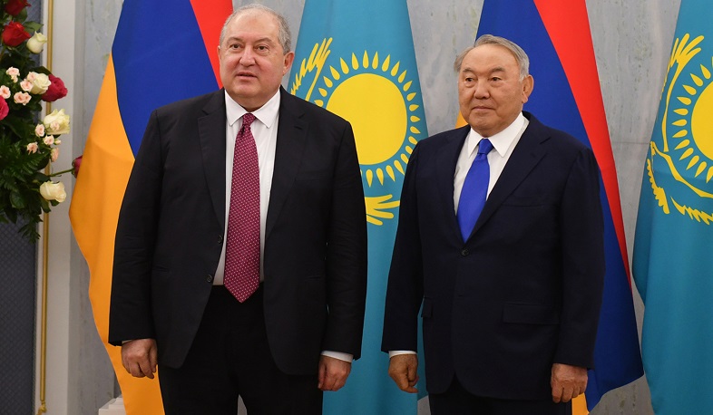President Armen Sarkissian congratulates Nursultan Nazarbayev on birthday