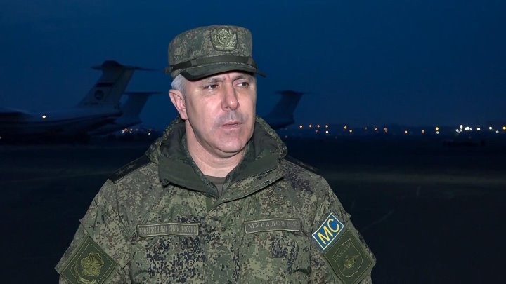 Брифинг командующего российскими миротворческими силами в Нагорном Карабахе генерал-лейтенанта Р.У. Мурадова