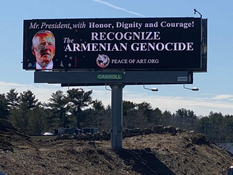 Billboards in Massachusetts call on President Biden to recognize the Armenian Genocide