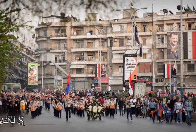 Армяне Алеппо почтили память жертв Геноцида армян факельным шествием к Национальному кладбищу