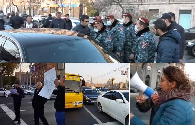 Երևանում 44 րոպեով փակվել են մի շարք փողոցներ. հայտնի են պատճառները. կան բերման ենթարկվածներ (տեսանյութ)