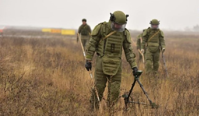 Russian peacekeepers conduct demining works in Stepanakert